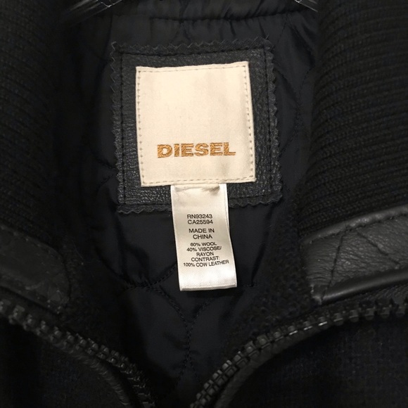 Diesel leather & wool Motorcycle Jacket - Picture 3 of 16